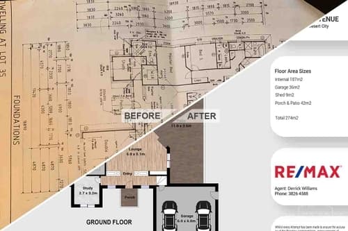 Portfolio image floorplan before and after